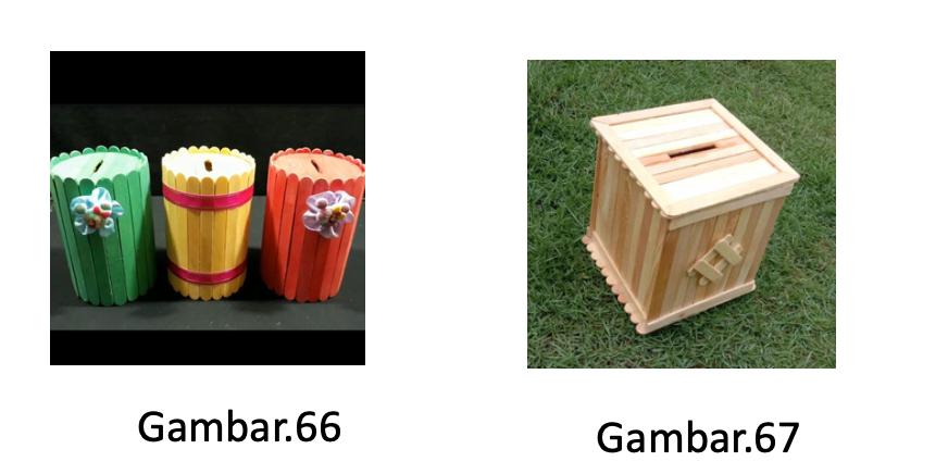 Ilustrasi celengan dari stik es krim